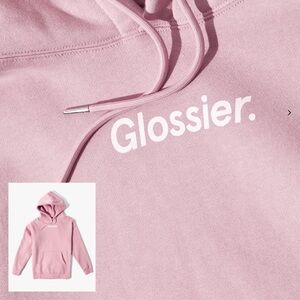 Glossier original pink hoodie